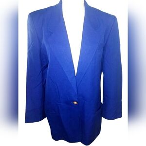 TALBOTS LINEN BLEND ONE BUTTON BLAZER